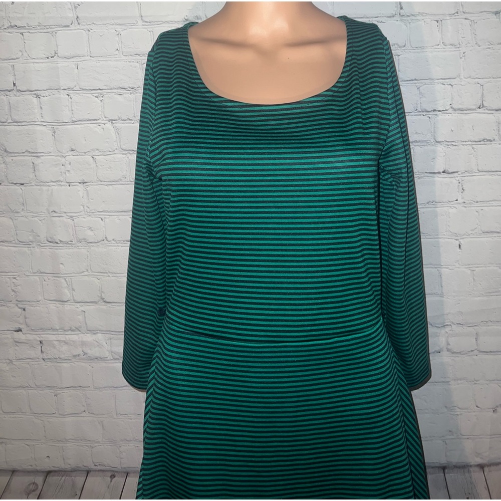 the limited green & black striped long sleeve dress size S - Picture 2 of 11